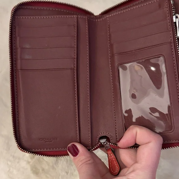 Coach Signature Brown and Red Strawberry Wallet - Picture 5 of 5
